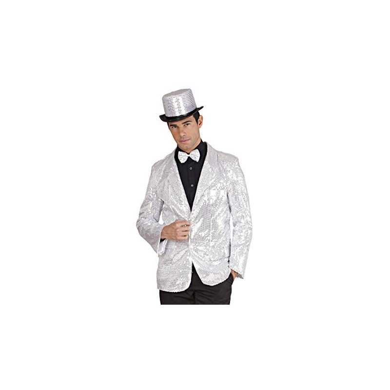 VESTE PAILLETTE DISCO SHOW ARGENT TAILLE L