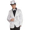 VESTE PAILLETTE DISCO SHOW ARGENT TAILLE L