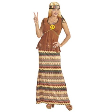 DEGUISEMENT ROBE FEMME HIPPIE ANNEE 70 TAILLE M