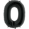 BALLON METALLIQUE CHIFFRE 0 NOIR 100 CM  BALLON METALLIQUE CHIFFRE 0 NOIR 100 CM