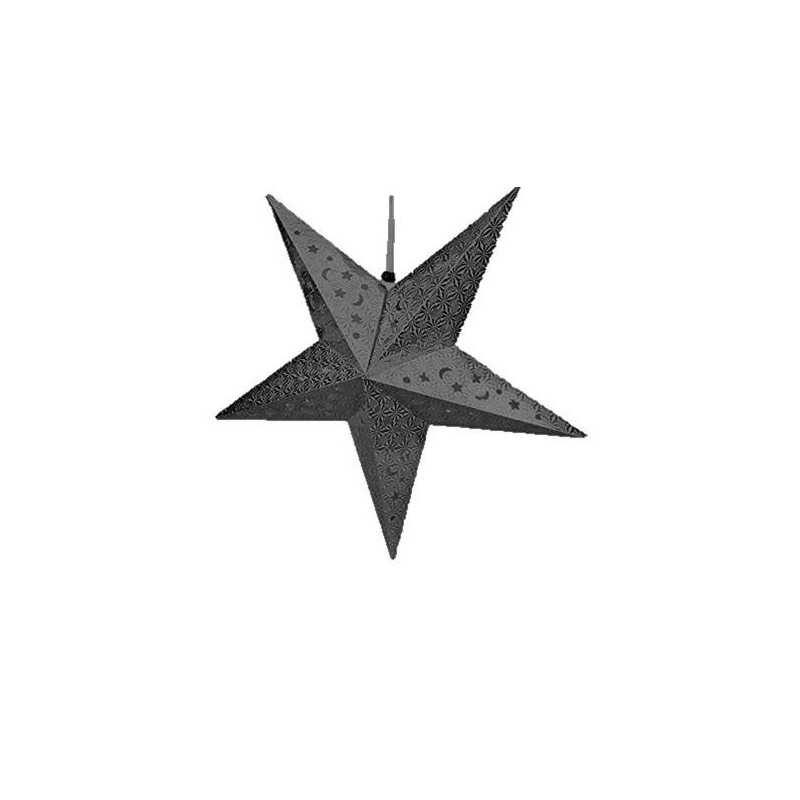 ETOILE A SUSPENDRE EN CARTON NOIR 60 CM