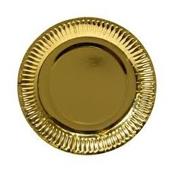 8 ASSIETTES RONDES OR 23 CM 