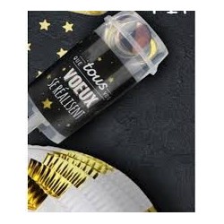 PUSH POPPER CONFETTIS METALISES OR ARGENT ET ROSE GOLD