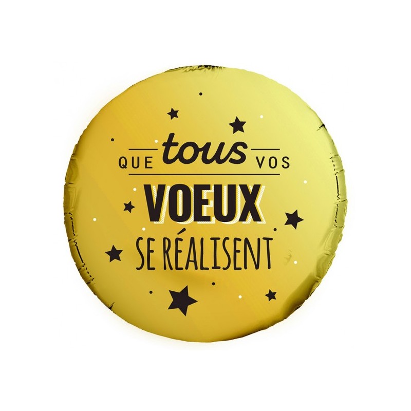 BALLON METALIQUE 45CM "QUE TOUS VOS VOEUX SE REALISENT"