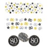 CONFETTIS DE TABLE 80 ANS NOIR ARGENT OR 34G