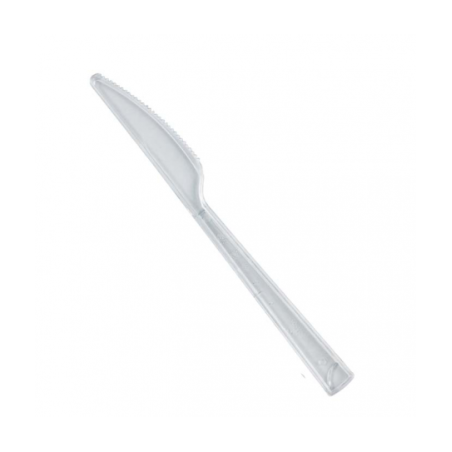 20 COUTEAUX PLASTIQUE TRANSPARENT 17.1 CM