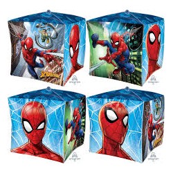 BALLON METALLIQUE CUBEZ SPIDERMAN 38 X 38 CM 