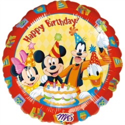 BALLON METALLIQUE ROND MICKEY MOUSSE 43 CM 