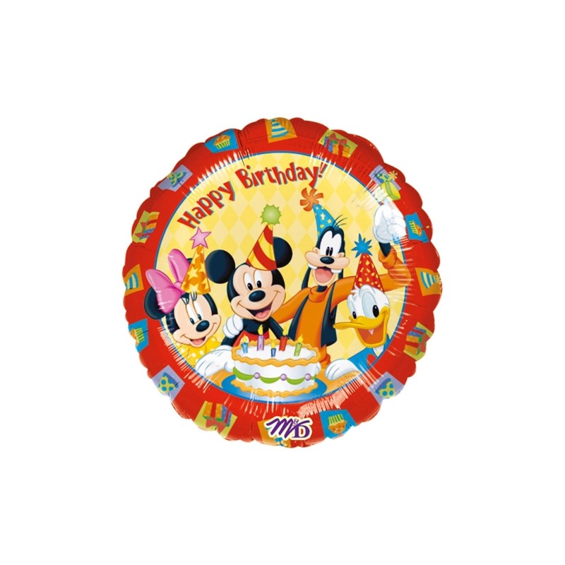 BALLON METALLIQUE ROND MICKEY MOUSSE 43 CM 