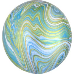 BALLON METALLIQUE ORBZ DIFFERENTS VERT ET OR 38 X 40 CM