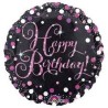 BALLON METALLIQUE ROND NOIR HAPPY BIRTHDAY FUSCHIA 43 CM BALLON METALLIQUE ROND NOIR HAPPY BIRTHDAY FUSCHIA 43 CM