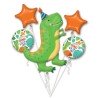 BOUQUET DE 5 BALLONS METALLIQUES DINOSAURE