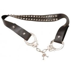 CEINTURE CLOUTEE AVEC MENOTTES ASPECT CUIR