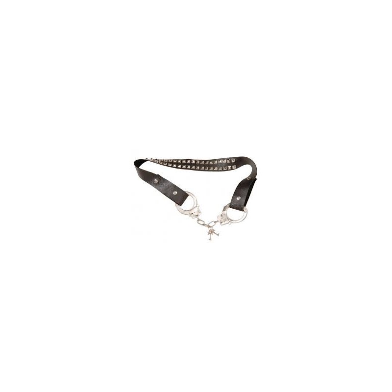 CEINTURE CLOUTEE AVEC MENOTTES ASPECT CUIR