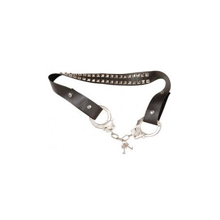 CEINTURE CLOUTEE AVEC MENOTTES ASPECT CUIR