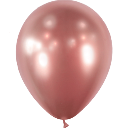 10 BALLONS LATEX 12" MAUVE CHROME MIROIR BALLONIA 