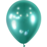 10 BALLONS LATEX 12" VERT CHROME MIROIR BALLONIA 