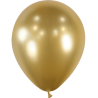 25 BALLONS LATEX 12" OR CHROME BRILLANT BALLONIA 