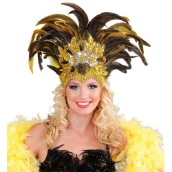 COIFFE A PLUMES CARNAVAL OR