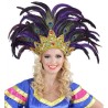 COIFFE A PLUMES CARNAVAL OR PLUMES DE PAON