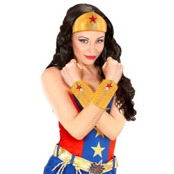 KIT SUPER HEROS FILLE BANDEAU + 2 MANCHETTES