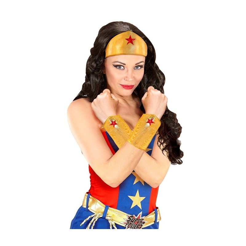 KIT SUPER HEROS FILLE BANDEAU + 2 MANCHETTES KIT SUPER HEROS FILLE BANDEAU + 2 MANCHETTES