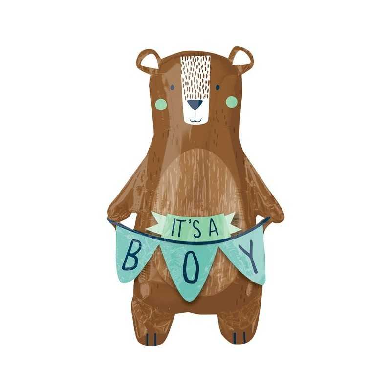 BALLON METALLIQUE OURS IT'S BOY 50 X 86 CM 