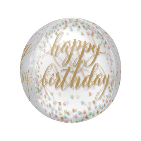 BALLON METALLIQUE ORBZ HAPPY BIRTHDAY 38 X 40 CM 