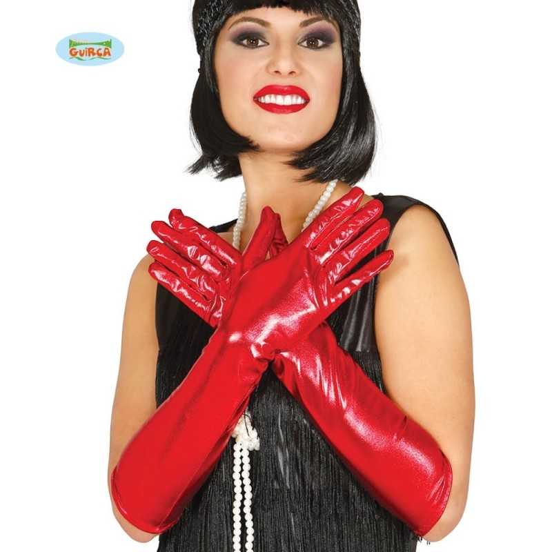 LONGS GANTS ROUGE BRILLANTS 44 CM