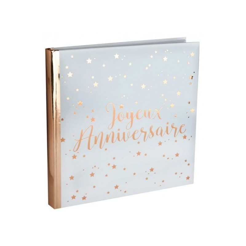 LIVRE D'OR BLANC JOYEUX ANNIVERSAIRE ROSE GOLD