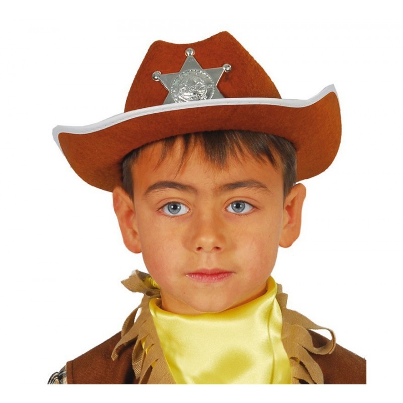 CHAPEAU COW BOY SHERIFF WESTERN MARRON