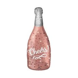 BALLON METALLIQUE BOUTEILLE CHEERS 25 X 66 CM 