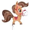 BALLON METALLIQUE CHEVAL MARRON