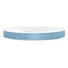 RUBAN SATIN BLEU A POIS BLANC 6 MM X 25 M