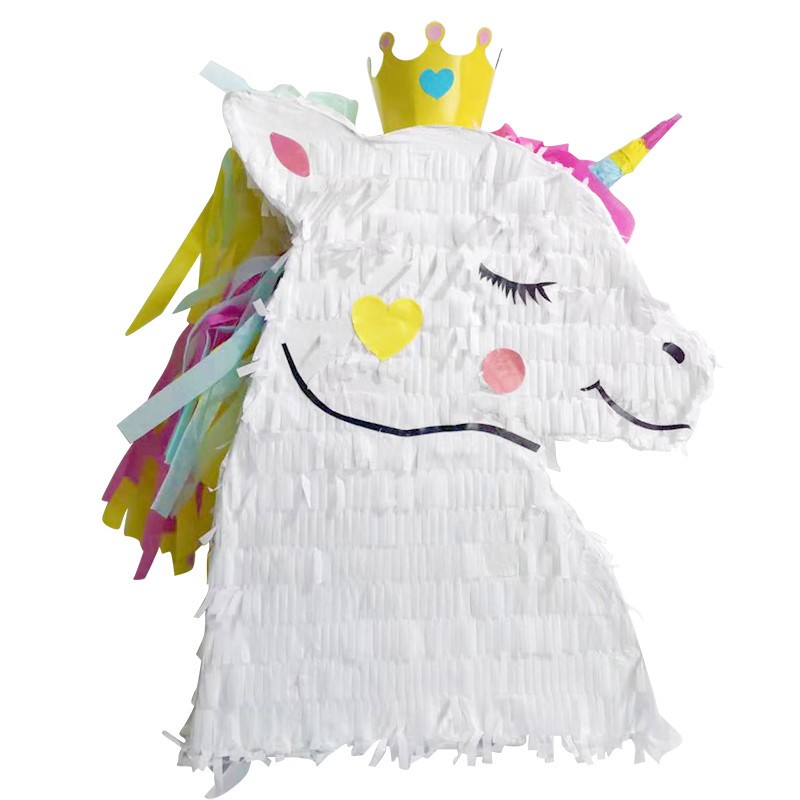 PINATA TETE DE LICORNE 3D A TAPER OU A TIRER