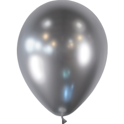 100 BALLONS LATEX 5" ARGENT CHROME MIROIR BALLOONIA 