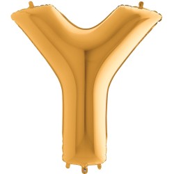 BALLON METALLIQUE LETTRE Y OR 102 CM
