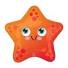 BALLON METALLIQUE ETOILE DE MER ORANGE 43 X 40 CM 