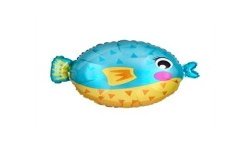 BALLON METALLIQUE ROND POISSON 48 X 35 CM