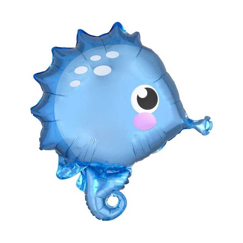 BALLON METALLIQUE HIPPOCAMPE 48 X 53 CM 