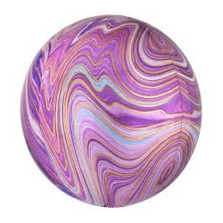 BALLON METALIQUE ORBZ VIOLET ROSE 38 X 40 CM