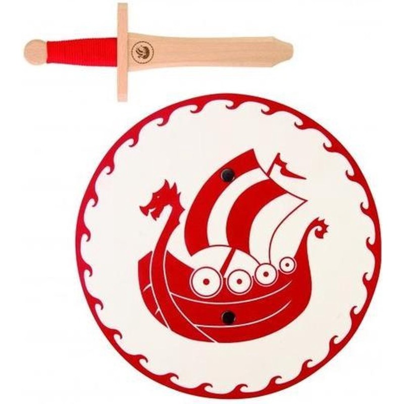SET BOUCLIER DIAMETRE 32 CM ET EPEE ROUGE 25 CM EN BOIS SET BOUCLIER DIAMETRE 32 CM ET EPEE ROUGE 25 CM EN BOIS