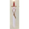 EPEE EN BOIS FOURREAU TEMPLIER BLANC CROIX ROUGE 66 CM 