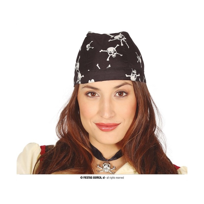 FOULARD OU BANDANA PIRATE NOIR TETE DE MORT BLANCHE FOULARD OU BANDANA PIRATE NOIR TETE DE MORT BLANCHE