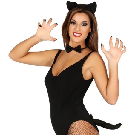 KIT ENSEMBLE DE CHAT QUEUE, SERRE-TETE OREILLE, NOEUD PAPILLONS 