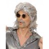 PERRUQUE + MOUSTACHES HOMME ANNEES 70 GRISE