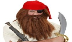 PERRUQUE + BARBE PIRATE OU PRIMATE CHATAIN