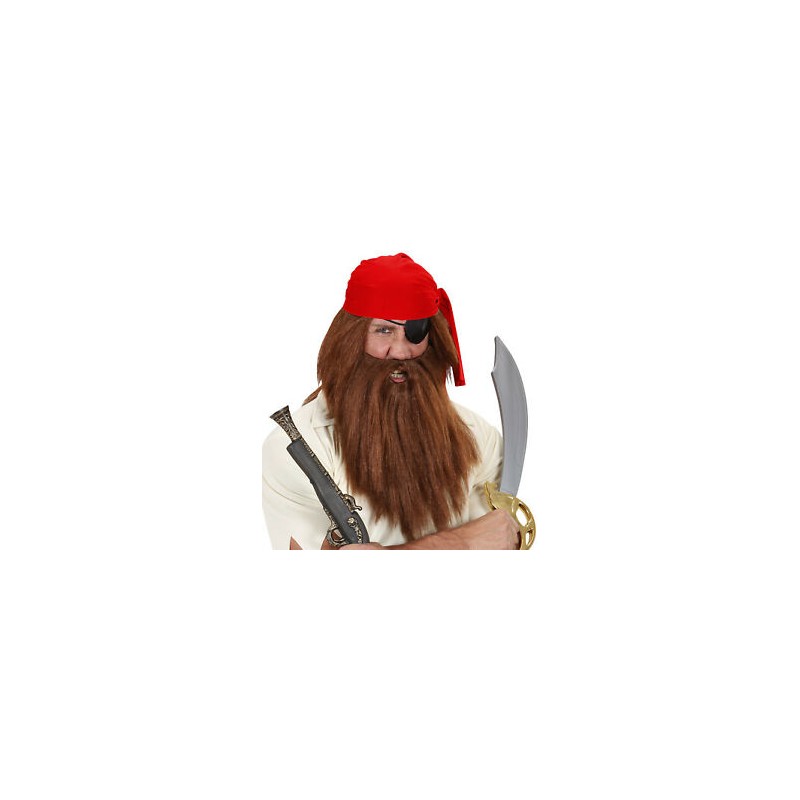 PERRUQUE + BARBE PIRATE OU PRIMATE CHATAIN