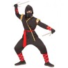 DEGUISEMENT NINJA NOIR OR ET ROUGE TAILLE 140