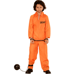 DEGUISEMENT PRISONNIER DETENU ORANGE TAILLE 140